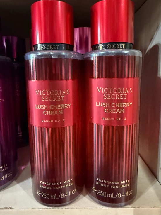 Victoria's Secret Other - 2 Victoria's Secret Lush Cherry Cream Body Mist - Red with Gold Accents